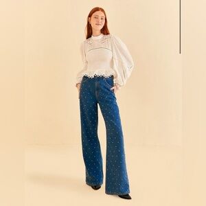 Farm Rio Baggy Beaded Jeans